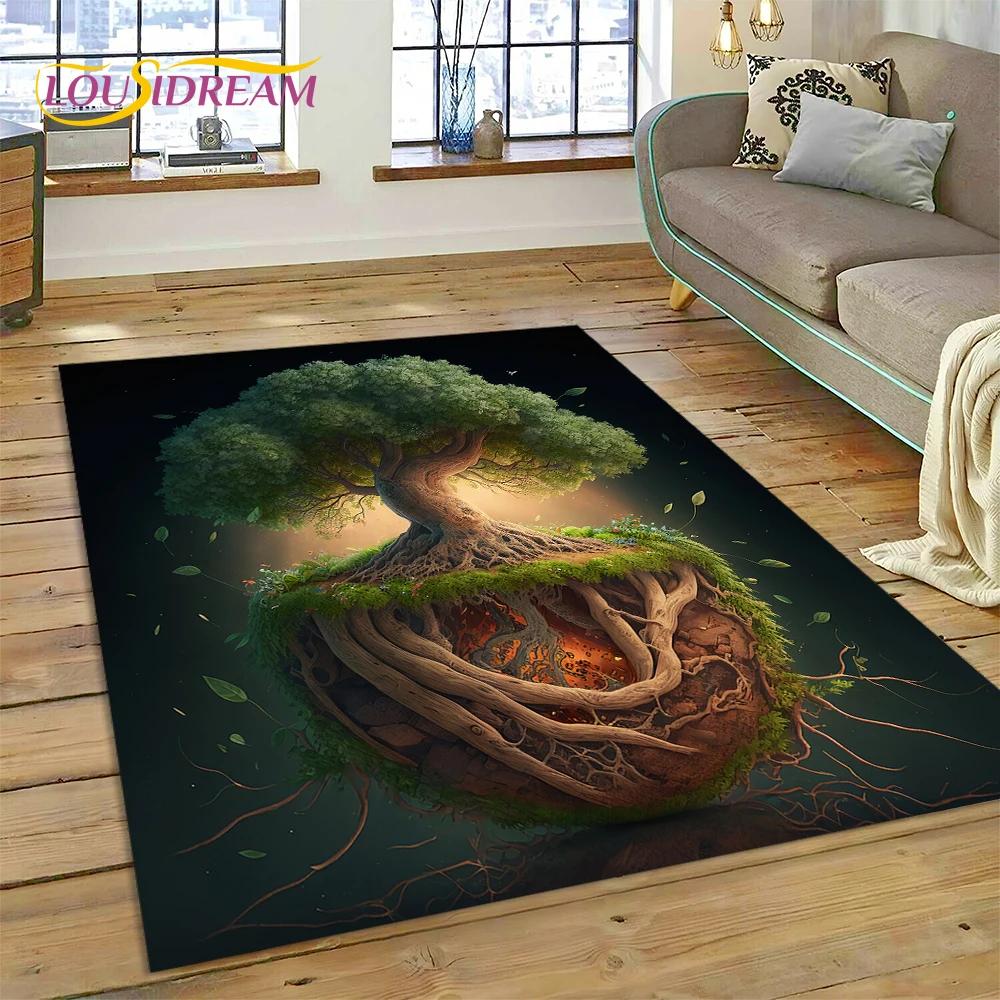 Tree of Life Nature Viking Yggdrasil Norse Carpet Rug for Bedroom Living Room Home Sofa Decoration,Child Large Decor Floor Mat