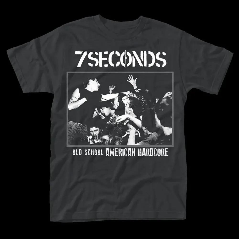 Unisex Short Sleeve Crew Neck Cotton T Shirt 7 Seconds Old School American Hardcore S
