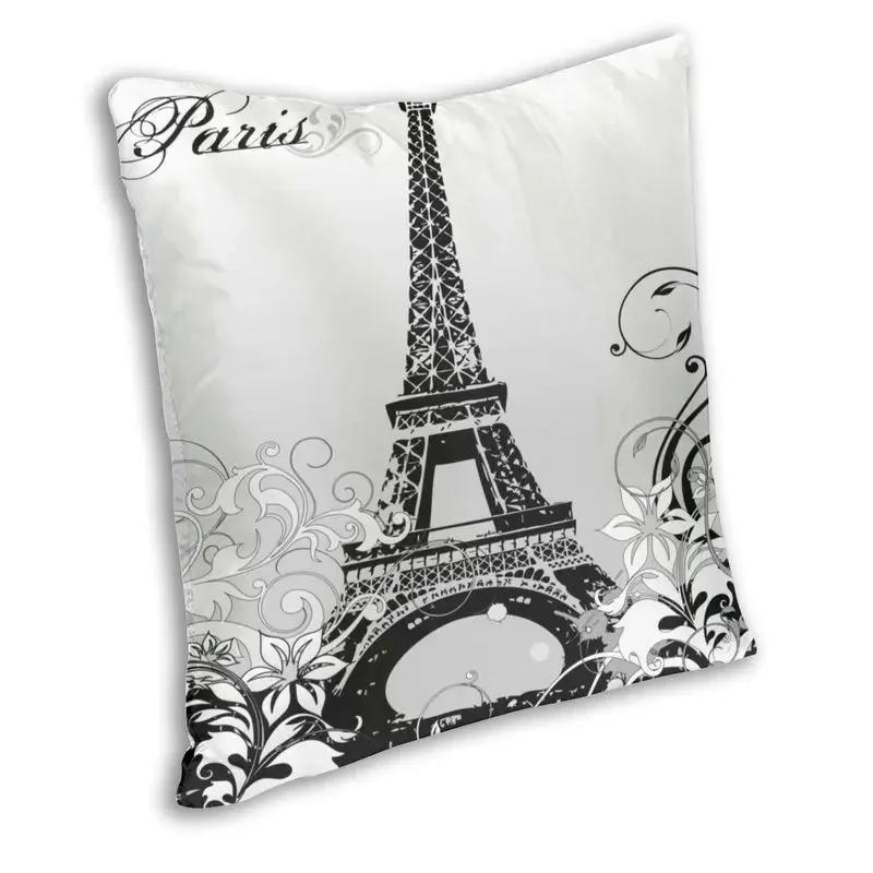 France Eiffel Tower Cushion Cover 40x40 Home Decor Print Romantic Vintage Style Throw Pillow Case for Sofa Double Side