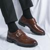 Markowe buty biznesowe męskie ze skóry naturalnej włoskie oksfordy wingtip z klamrą monkstrap brogues wysokiej jakości buty ślubne i towarzyskie dla mężczyzn