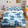 Cute Blue Cartoon Alien Print Bedding Duvet Cover Set Duvet Cover Pillowcases  (1*Duvet Cover 2*Pillowcases, Without Duvet Insert)