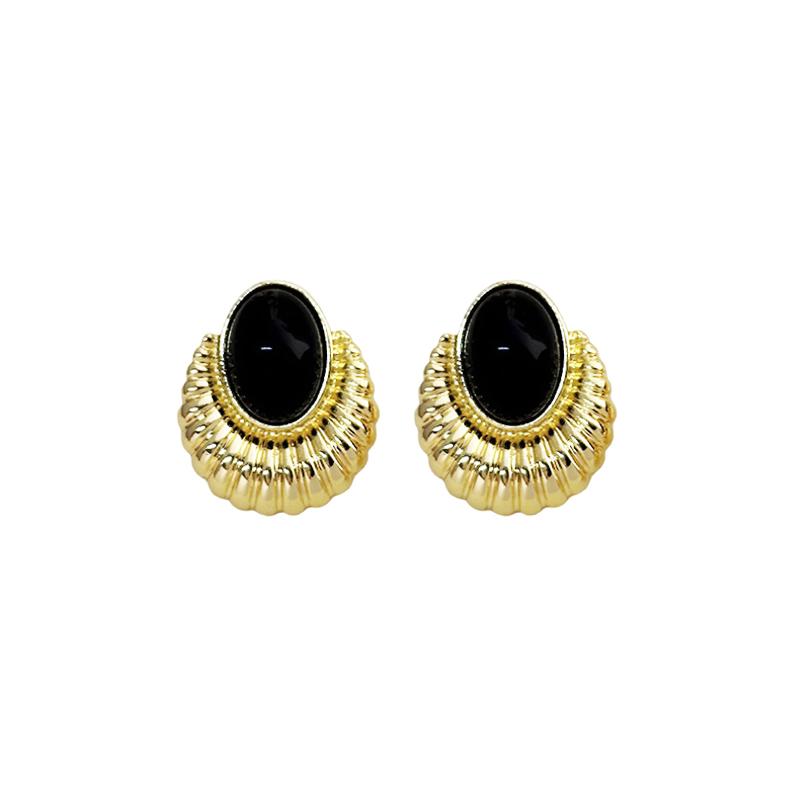 Black Oval Metal Drop Earrings for Women Minimalism Temperament Brincos Hyperbole Fashion Party Jewelry