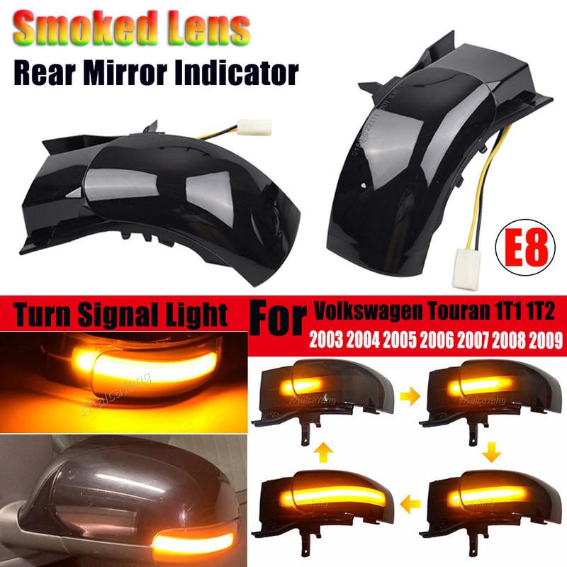2x LED Dynamic Blinker For Volkswagen VW Touran 2003 2004 2005 2006 2007 2009 2010 Turn Signal Light Side Lamp Mirror Indicator