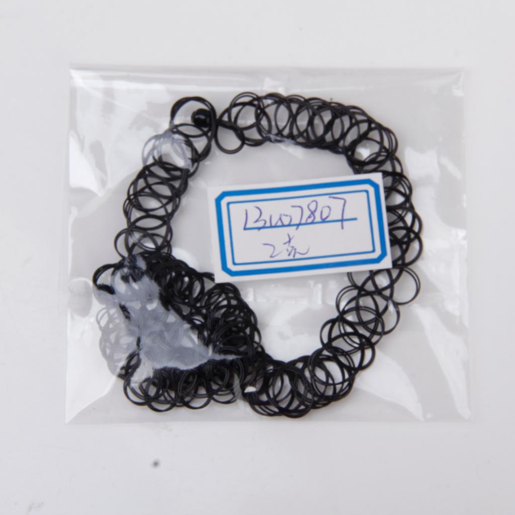 Tattoo Choker Elastisches Stretch Halskette Ring Armband Retro Henna Vintage Boho 80er 90er