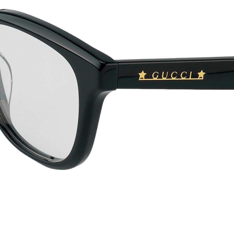 Gucci Comfort Side Temple Letters Square Optical Frame Women's Black