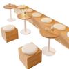 Wall-Mounted Sofa & Table Set for Milk Tea Shop with Natural Wood Style