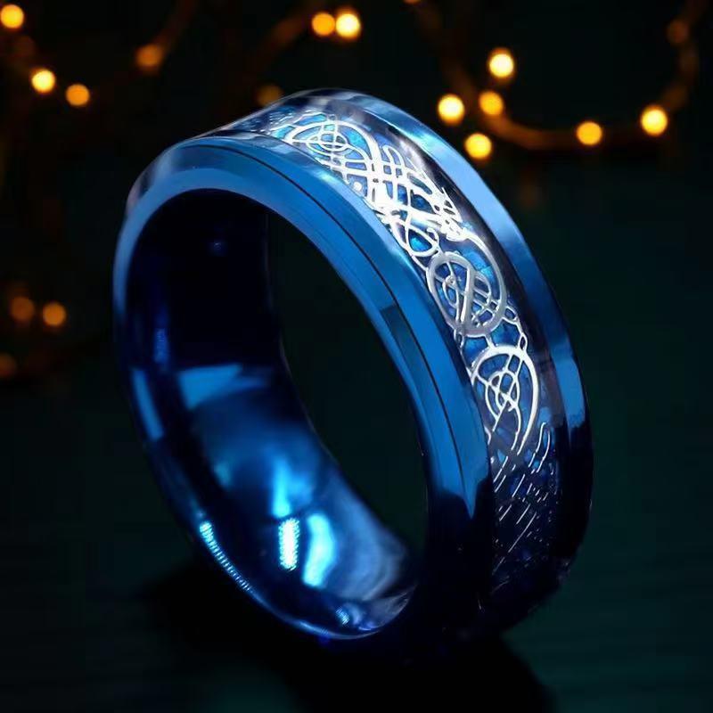 Men's 8mm Retro Titanium Steel Ring: Light Luxury, Niche Design