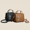 Fashion PU Women's Bag Two-Way Carry High-end Tote Bag Large Capacity Vintage Crossbody Bag Gift