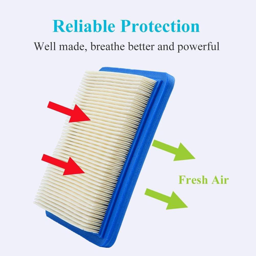 10 Pack 491588S Air Filter + 394358 Oil Filter Compatible With 491588 4915885 Hand Push Lawn Mower Replacement Accessories Part