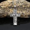 Cross-border Explosion Retro Savior Stainless Steel Cross Pendant European and American Fashion Creative Men's Jewelry Necklace