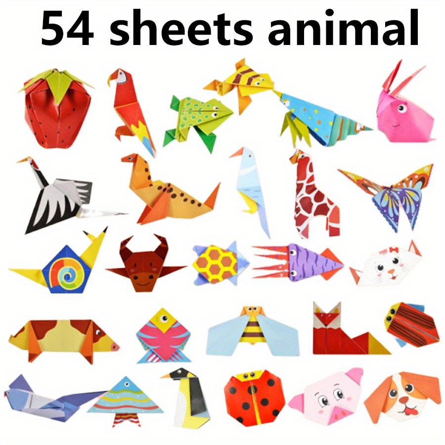 54/108 Sheets Animal Life Origami Kit for Beginners Creative Paper Projects Vibrant Paper Stress Relief Craft Gift Origami JXB