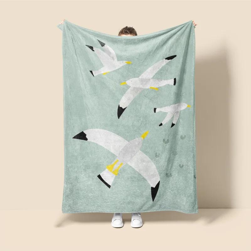 Nordic Ins Style Blanket Fashion Illustration Sofa Bed Cover Home Decoration Throw Blanket for Bedroom New Design