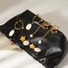 50/2000  French Vintage Star Earrings, Fashionable Versatile Pearl Tassel Studs, Titanium Steel Drop Earrings