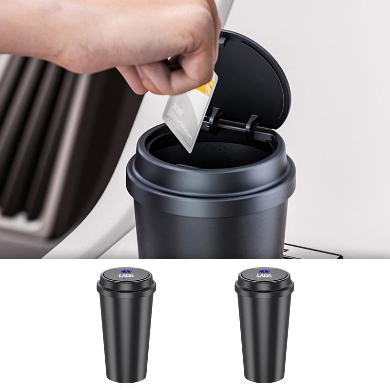 Car storage - press-down style water bottle and trash can For Lada Vesta Niva Samara Kalina Largus Priora Xray Granta PP27