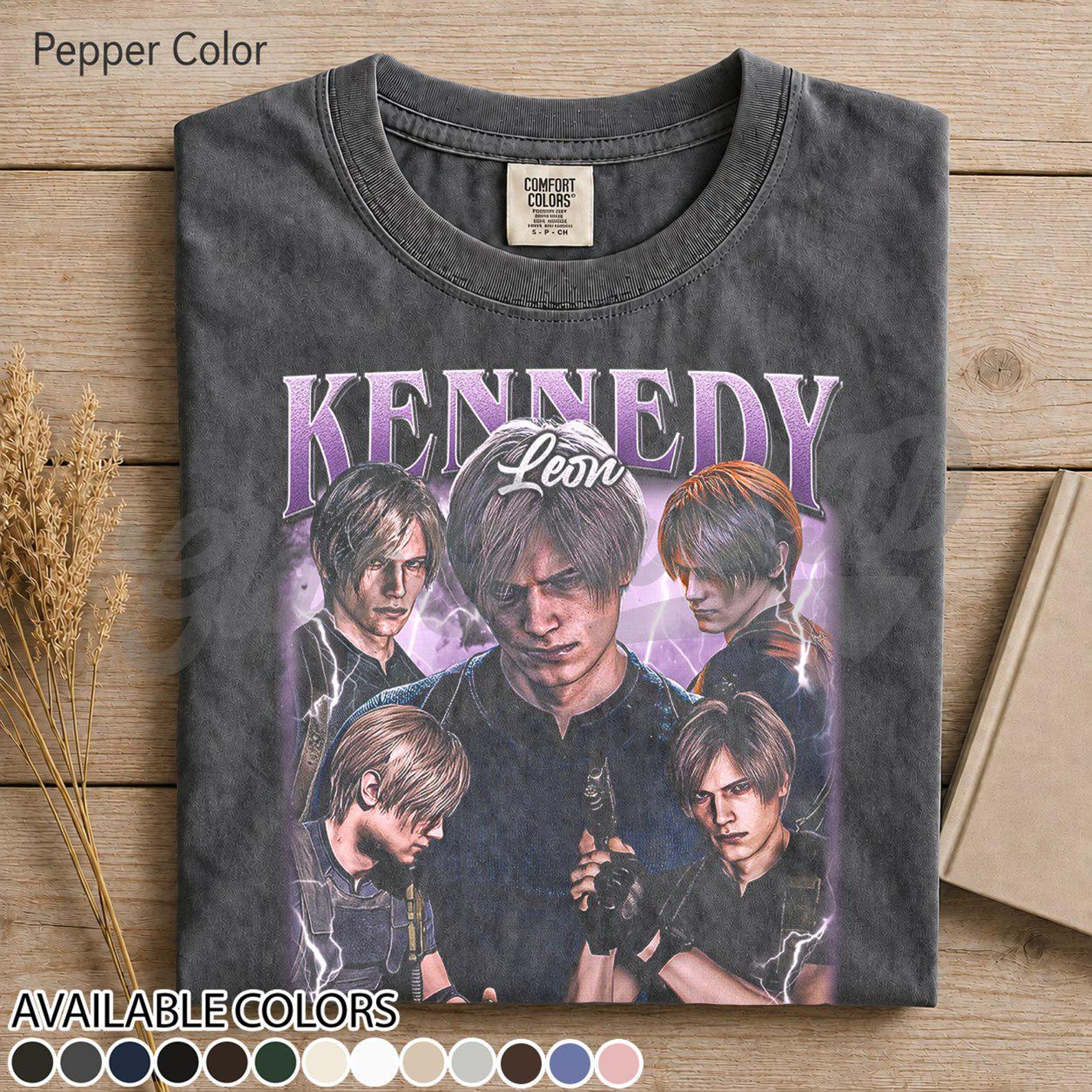 Leon S. Kennedy Resident Evil Video Game Graphic Tee, Raccoon City Police Shirt, Survival Horror Merch, Gift for Gamer Fan Undead Fighter FD XL