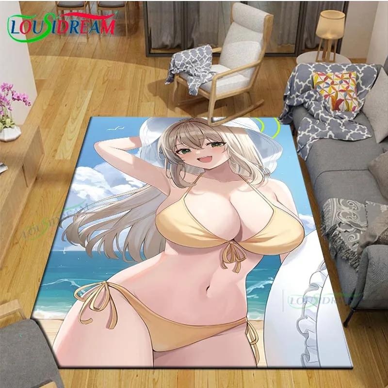 Fashion Sexy Anime Girl Carpet Room Decor Floor Mats Bedroom Yoga Mat Photography Props Area Rug Kids Bedroom Aldult Gift