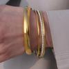 18k vacuum electroplated stainless steel plain ring gold bracelet does not fade titanium steel jewelry explosion