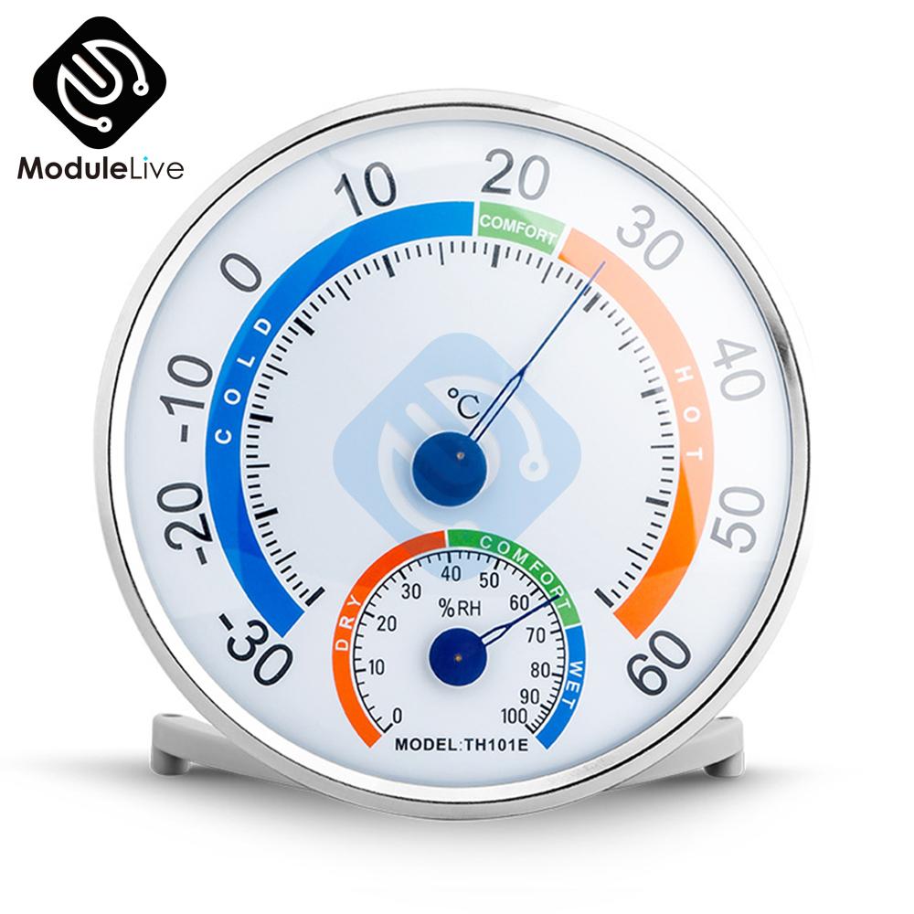 

Household Analog TH101 Thermometer Hygrometer Temperature Humidity Monitor Meter Gauge Instrumentation Quality Construction 60 C