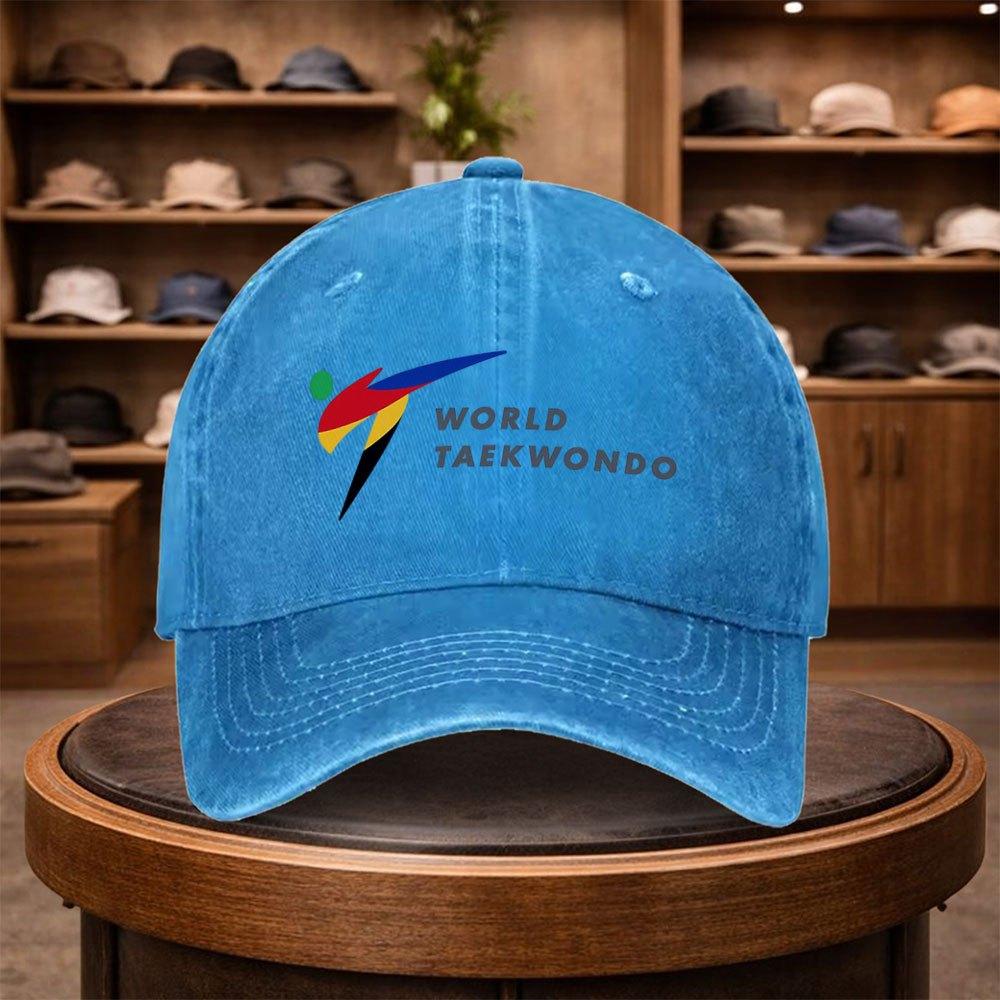World Taekwondo Federation Bedruckte Baseballkappe Lässige Snapback Modehut Verstellbare Outdoor Freizeitkappe für Alle Jahreszeiten