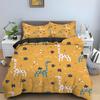 Cartoon Giraffe King Queen Duvet Cover Kids Girls Boys Animal Bedding Set Wildlife Quilt Cover 2/3pcs Polyester Comforter Cover