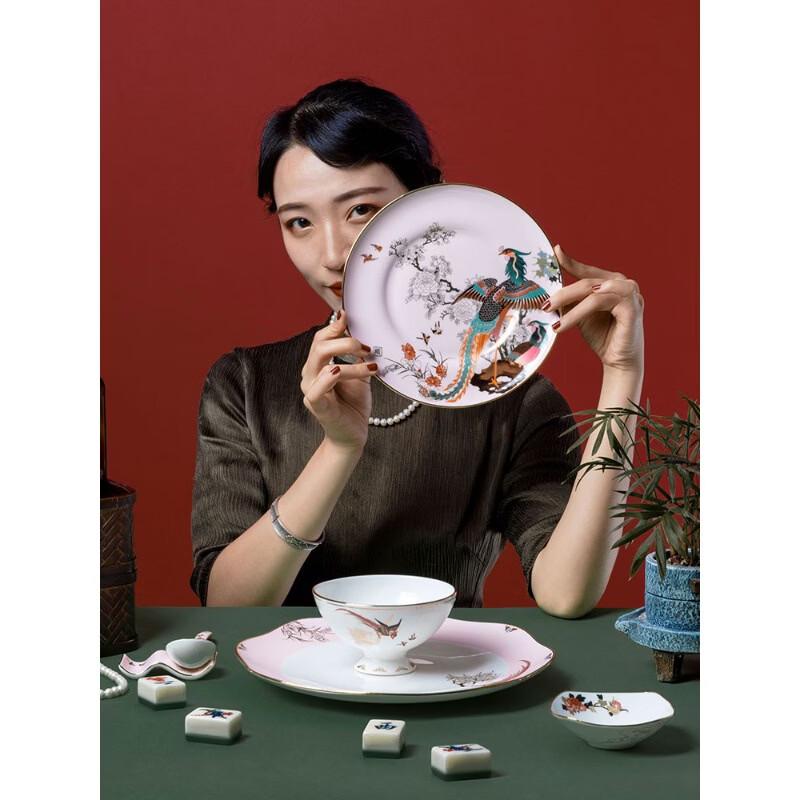 Zhi Shi Jingdezhen Blue Phoenix Bone China Sauce Dish