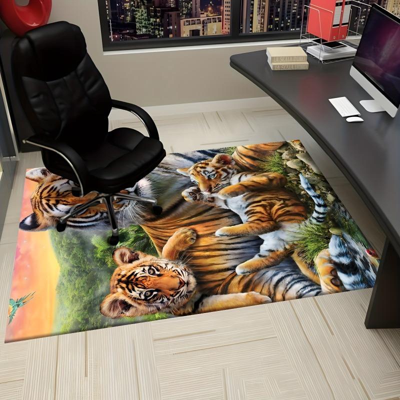 3D Tiger Animal Cartoon Large Carpet Rug for Home Living Room Bedroom Sofa Doormat Decor Play Area Rug Carpet Non-slip Floor Mat