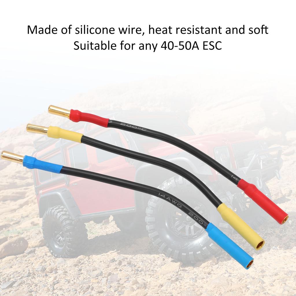3Pcs 4mm Banana Plug Extension Cable 13cm Length Heat Resistant Banana Plugs Connector Extension Cable Wire for Boats
