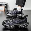 Four Seasons Men's Spring Mesh Breathable Casual Sports Shoes Versatile Student Thick-soled Height-enhancing Daddy Shoes