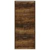 Shoe Cabinet Smoked Oak Finish 63 X 24 X 147 Cm Particleboard