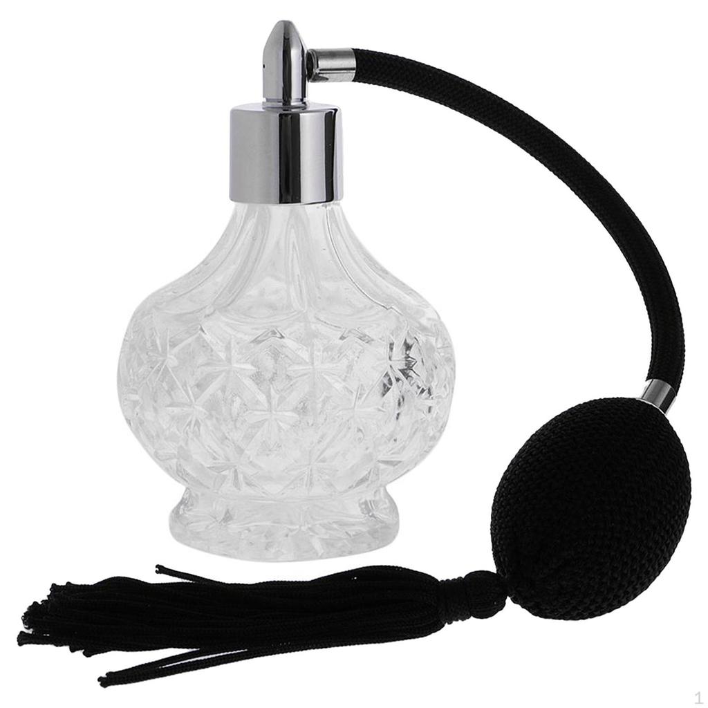 Flacon de parfum en cristal transparent 80 ml avec pompe élégante en verre recharge style vintage