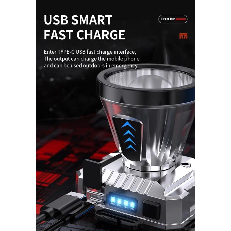 Super Bright Rechargeable Sensor Headlight 1200mAh High Power Headlamp Waterproof Emergency Fishing Camping Lantern Head Torch