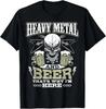 T-shirt Heavy Metal et Bière – T-shirt Unisexe Drôle pour Fan de Rock, Musique et Boisson