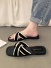 French fairy style flat bottom two wearing sandals female summer fashion with skirt temperament popular versatile Roman cool slippers