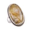 Natural Golden Rutile Gemstone 925 Solid Sterling Silver Jewelry Ring S.8 U6z23