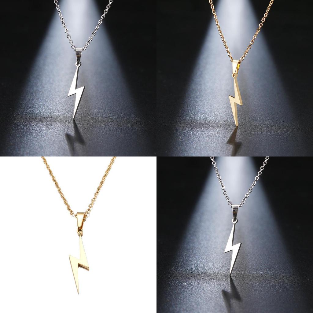 Lightning Design Stainless Steel Necklace For Couples With Fashionable Electroplated Surface