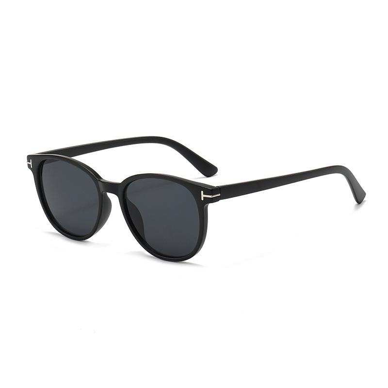 T-Shaped Round Frame Retro Sunglasses 2026 - European & American Street Style