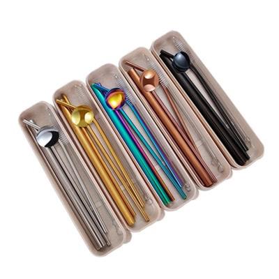 6Pcs Reusable Drinking Straw Stainless Steel Metal Straws Wide w// Brush Bag
