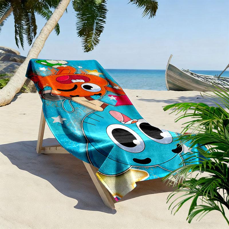 Darwin Gumball Print Beach Towel, Large Soft Quick Dry Towel for Beach Camping Swimming