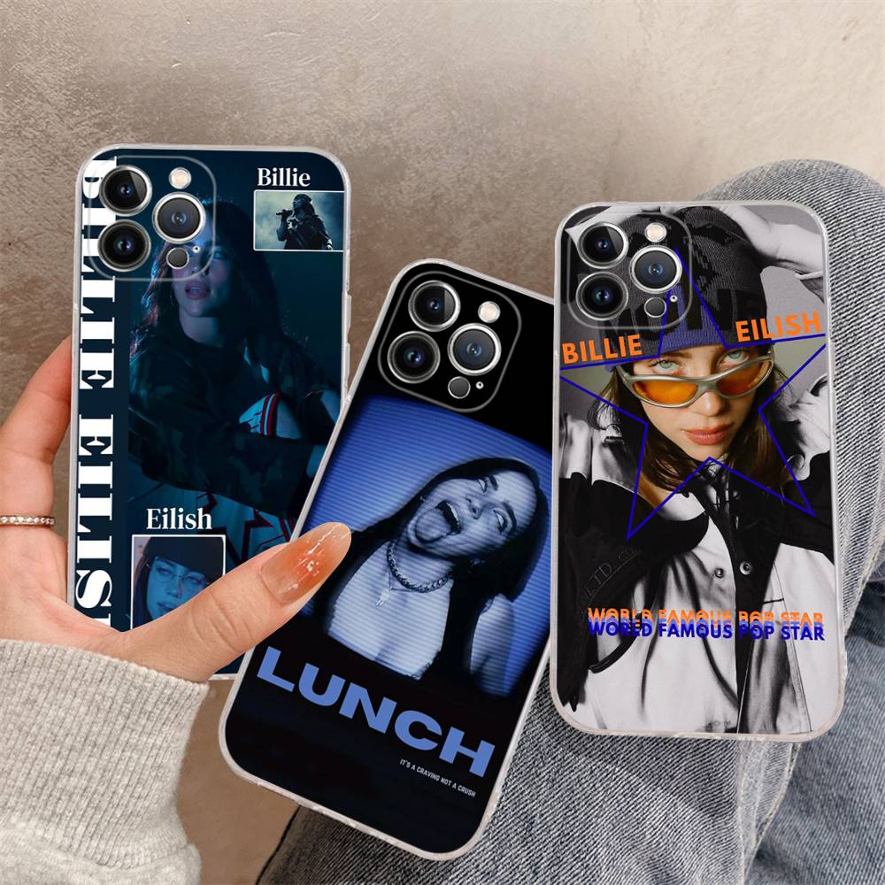 Pop E-Eilish Ster B-billie Transparante Telefoonhoes Voor IPhone 17 Air 16 Pro Max 15 14 13 12 11Plus Schokbestendige Hoes