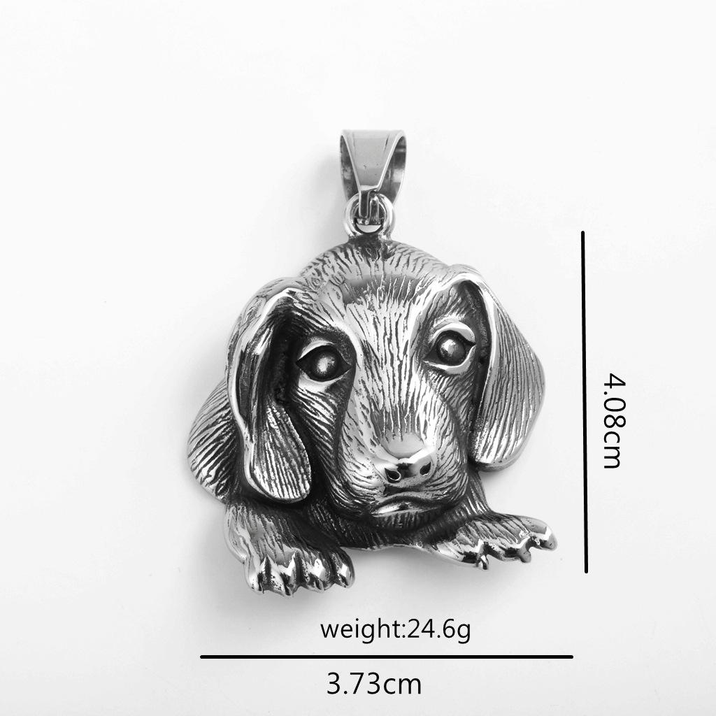 European Retro Stainless Steel Unisex Dog Charm Necklace