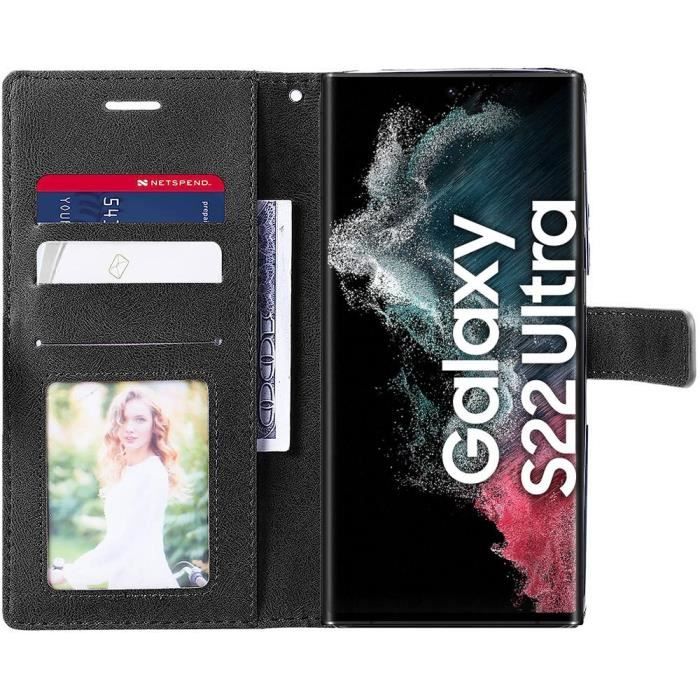 Lot 2 Verres Trempés + Coque pour Samsung S22 Ultra - Anti-Choc Protection 360° Marron