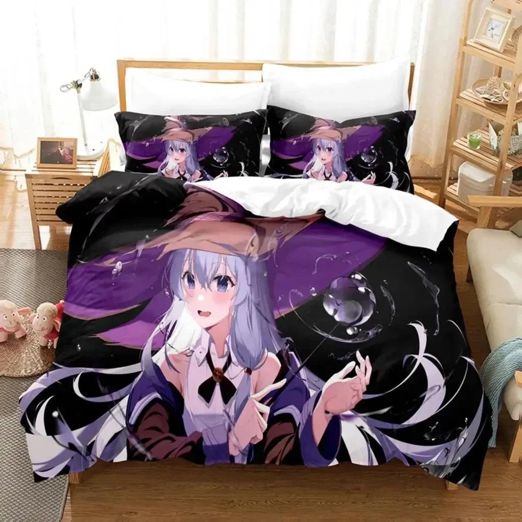 Anime Wandering Witch Journey Of Elaina Bedding Set BoysGirls Twin Queen Size Duvet Cover Pillowcase Bed Kids Adult Customizable