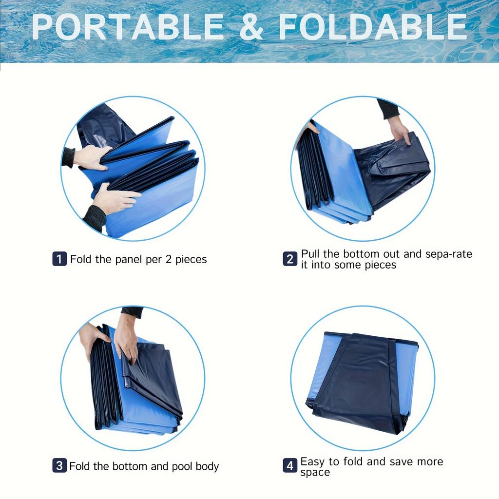 Foldable Dog Pool, Portable Hard Plastic Dog Swimming Pool, Outdoor Collapsible Pet Bathing Tub for Pets Dogs and Cats
