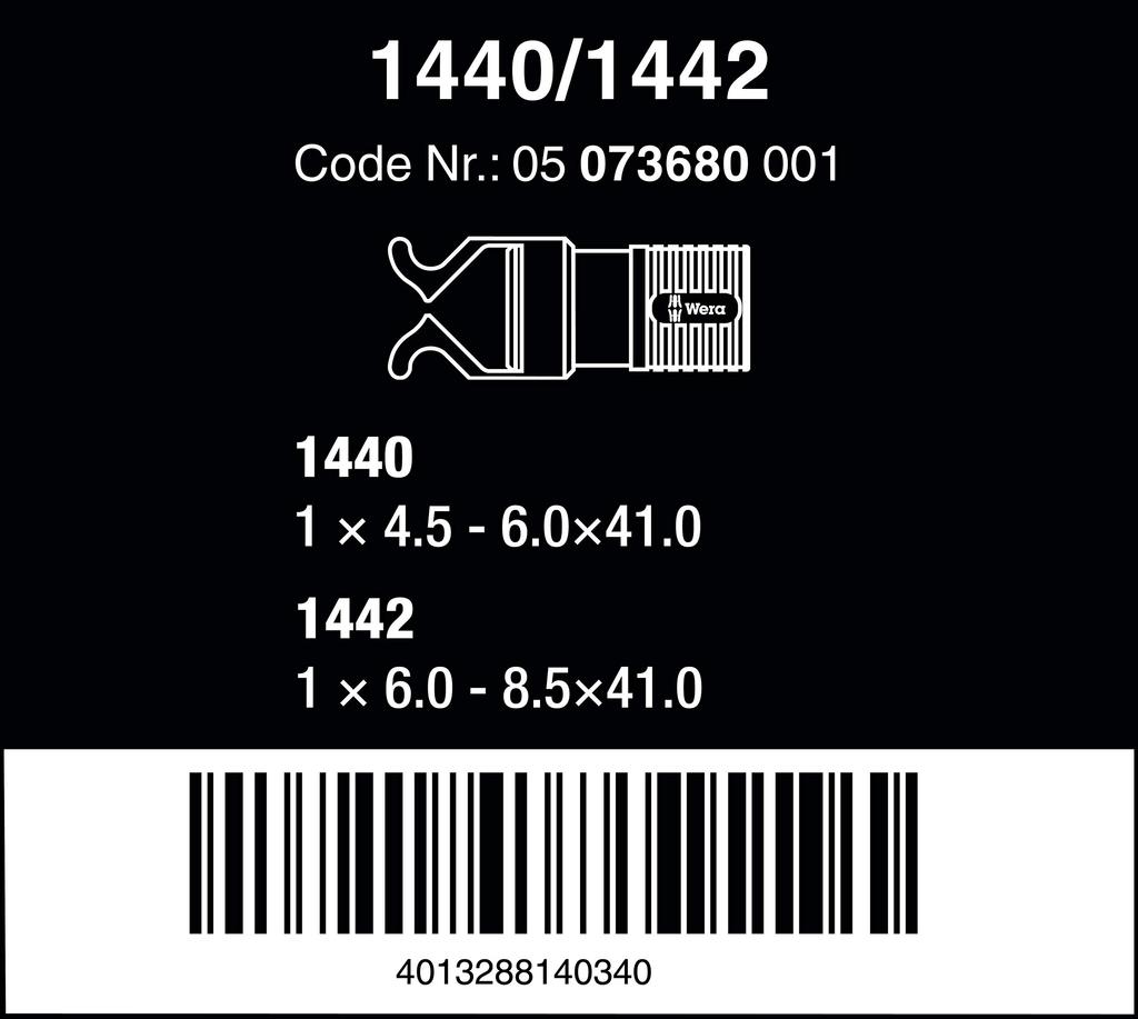 Sada držáků ovladačů Wera 073680 1440/1442SB (Puchýř)