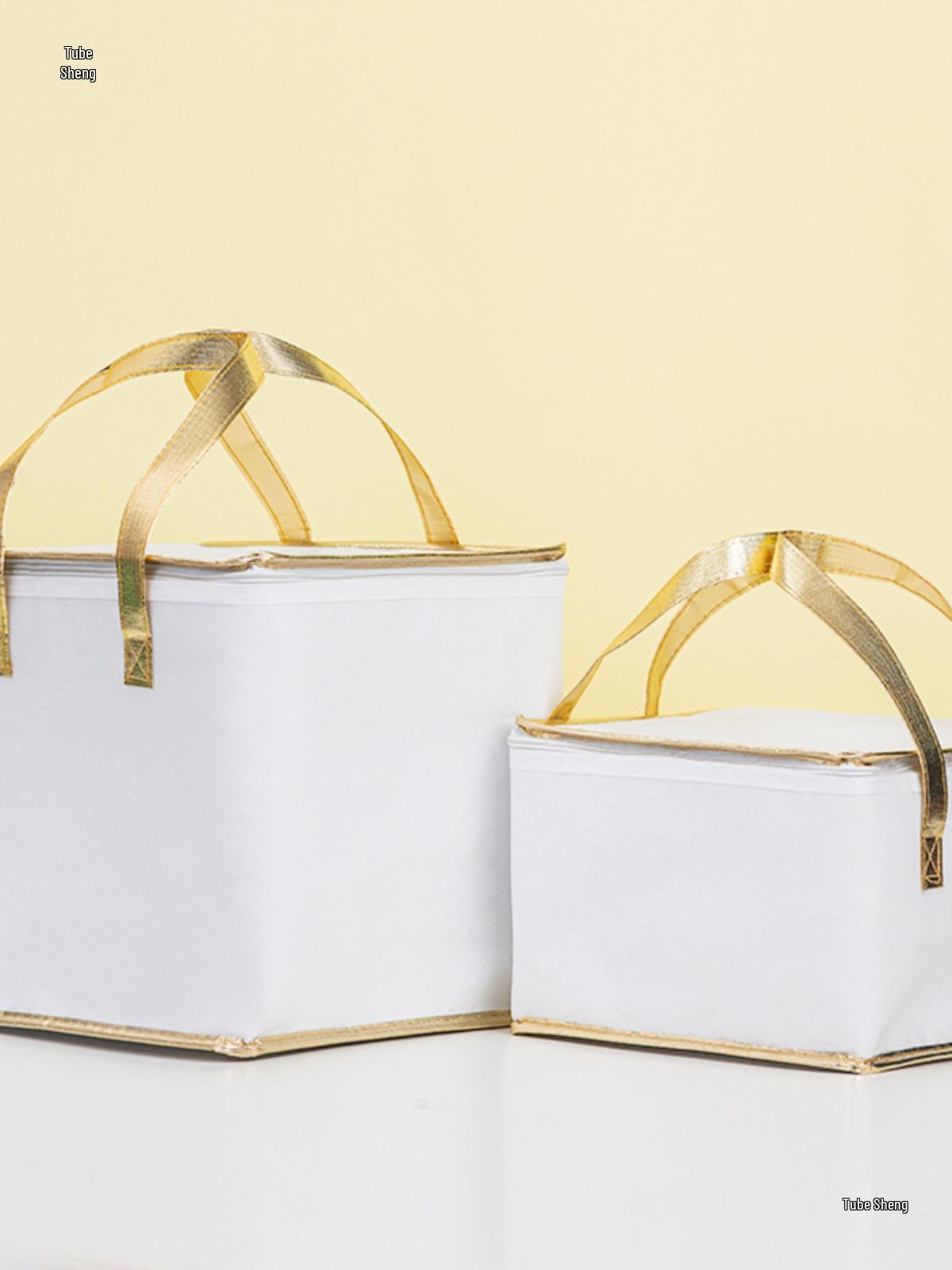 

Insulated Non-woven Handheld Bag for Cake, Seafood, BBQ, Ice Pack Delivery As Pictured 8-inch 31*30*20 cm