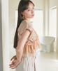 Beige Frilled Docking Pullover with Sash [BIS] Women's T-Shirt (Set) (27)