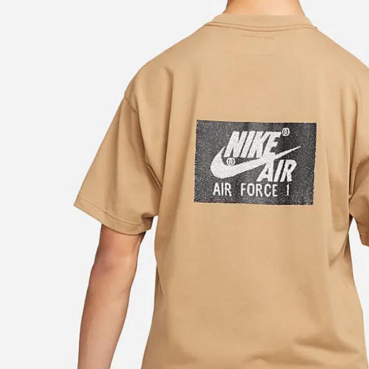 Nike Pattern Print Crew Neck Pullover Short Sleeve T-Shirt Men Tops Khaki DR5758-258