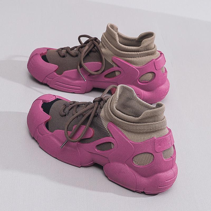 Casual sneakers women's 22 summer new daddy shoes flying knitted shoes new sports