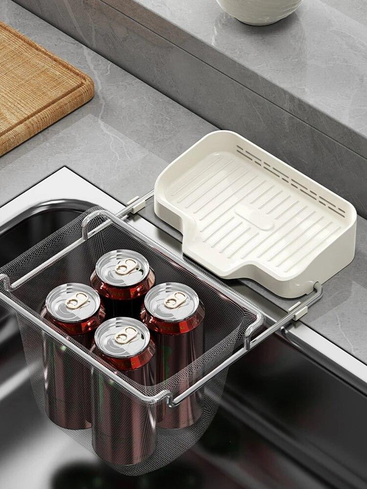 1pc Includes 50 Strainers, Kitchen Sink Strainer Drainage Shelf Multi-Purpose Storage Rack Kitchen Waste Sink Residue Mesh Shelf