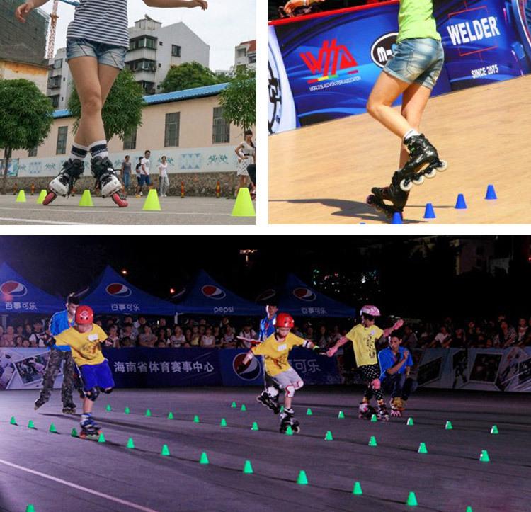 10pcs Soccer Trainning Cone Stadium Marking Agility Training Marker Free Slalom Skate Pile Cup Football Training Equipment